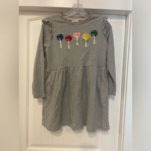 Hanna Andersson Gray Dress with Colorful Lollipop Accents